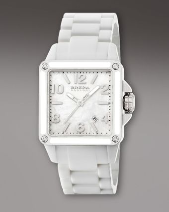 Brera White Ceramic Square Watch - Lyst