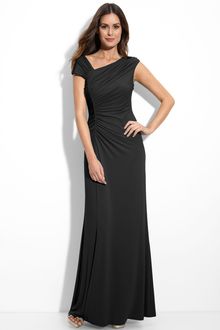 Calvin Klein Asymmetrical Ruched Jersey Gown - Lyst
