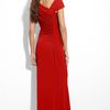 Calvin Klein Asymmetrical Ruched Jersey Gown in Red - Lyst