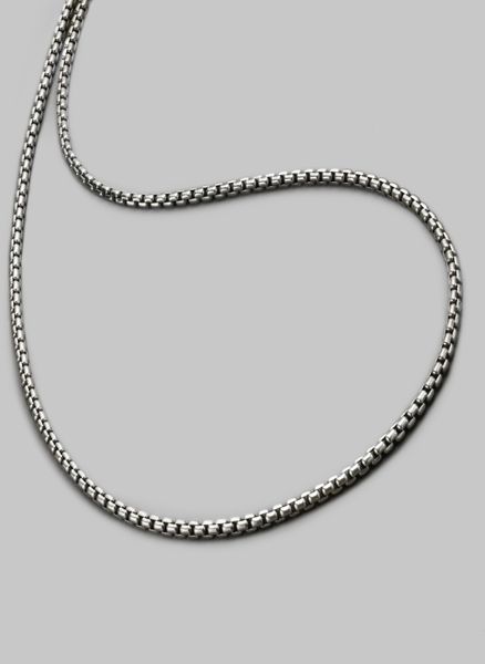 David Yurman Medium Box Chain Necklace in Silver for Men | Lyst