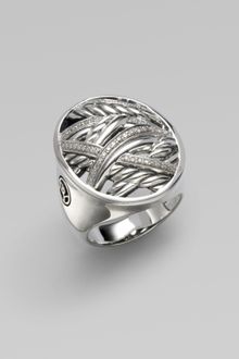 David Yurman Diamond & Sterling Silver Ring - Lyst
