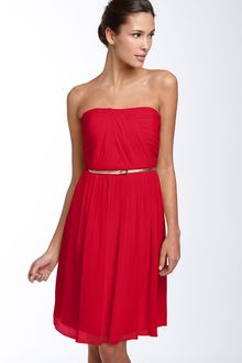 Donna Morgan Belted Chiffon Dress - Lyst