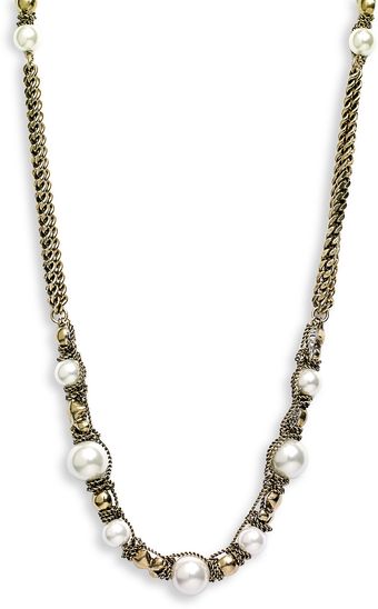 Givenchy Vanguard Faux Pearl & Chain Long Necklace - Lyst
