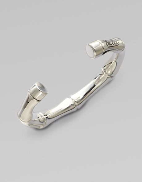 Gucci Sterling Silver Bamboo Bracelet in Silver
