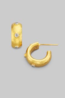 Gurhan Diamond & 24k Yellow Gold Hoop Earrings/&frac12 - Lyst