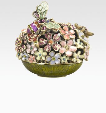 Jay Strongwater Crystal Blossom Box - Lyst