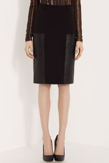 Jean Paul Gaultier Leather Panel Knit Skirt - Lyst