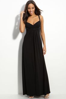 Js Boutique Beaded Crisscross Matte Jersey Gown - Lyst