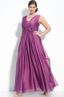 Js Collections Draped Cationic Chiffon Gown (plus) - Lyst