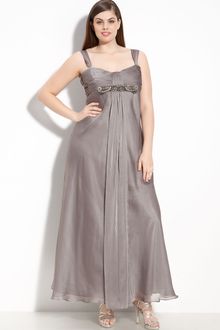 Js Collections Drape Front Chiffon Gown (plus) - Lyst