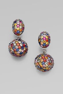 M.c.l By Matthew Campbell Laurenza Multi-colored Sapphire Pavé Drop Earring - Lyst