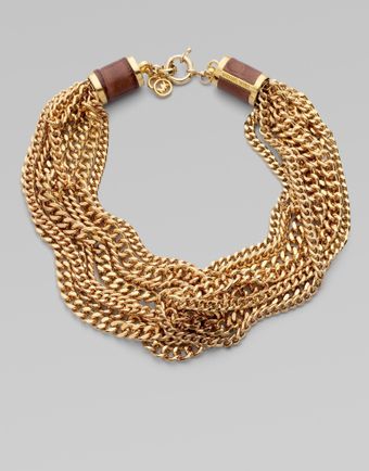 Michael Kors Goldtone Multi-row Chain Necklace - Lyst