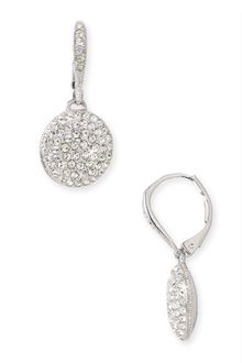 Nadri Small Pavé Drop Disc Earrings - Lyst