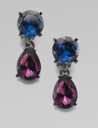 Oscar de la Renta Faceted Crystal Drop Earrings - Lyst