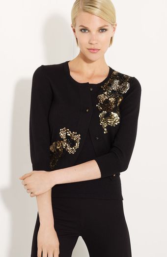 Oscar de la Renta Embellished Cashmere & Silk Cardigan - Lyst
