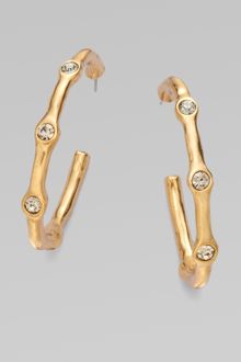 Oscar de la Renta Crystal Hoop Earrings/1¾ - Lyst