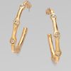 Oscar De La Renta Crystal Hoop Earrings/1¾ in Gold - Lyst