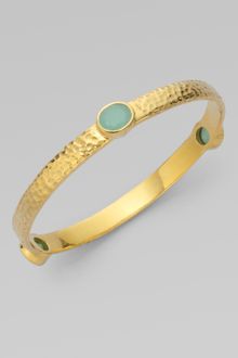 Oscar de la Renta Hammered Stone Bracelet - Lyst