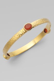 Oscar de la Renta Hammered Stone Bracelet - Lyst