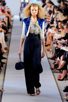Oscar de la Renta Spring 2012 Blue Velvet Cropped Bolero - Lyst
