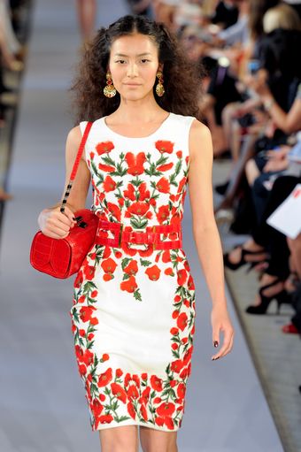 Oscar de la Renta Spring 2012 Floral Shift Dress - Lyst