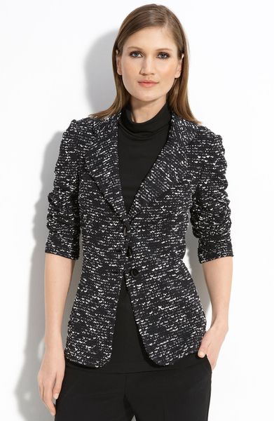 St. John Collection Rive Gauche Tweed Knit Blazer in Multicolor (caviar multi) - Lyst