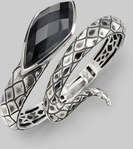 Stephen Webster Grey Cats Eye Crystal Haze & Sterling Silver Snake Bracelet in Silver - Lyst