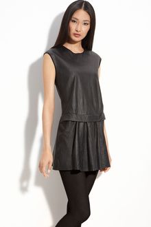 Theory Shandrin Lambskin Leather Tunic Dress - Lyst