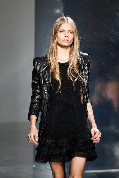 Theyskens' Theory Spring 2012 Black Leather Jacket in Black - Lyst