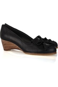 Vanessa Bruno Athé Leather Loafer Wedges - Lyst