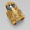 Yves Saint Laurent Onyx Cuff Bracelet in Gold - Lyst