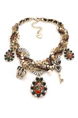 Betsey Johnson Royal Engagement Charm Statement Necklace