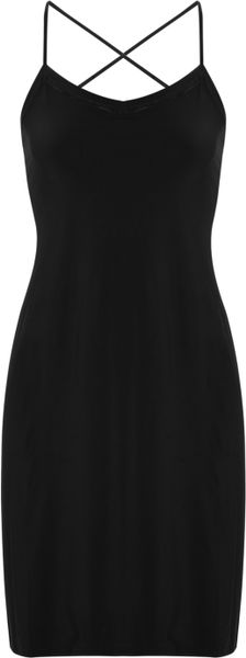 Calvin Klein Naked Glamour Stretchsatin Slip in Black - Lyst
