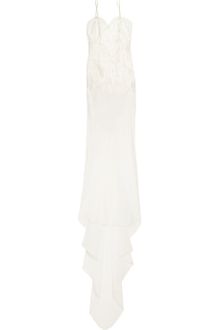 Rosamosario La Coda Dellessere Chantilly Lace and Silk-chiffon Chemise - Lyst