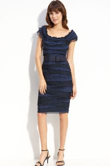 Tadashi Shoji Tiered Silk Sheath Dress - Lyst