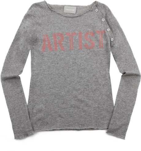 Zadig & Voltaire Pull Reglis Bis Cashmere in Gray (grey) - Lyst