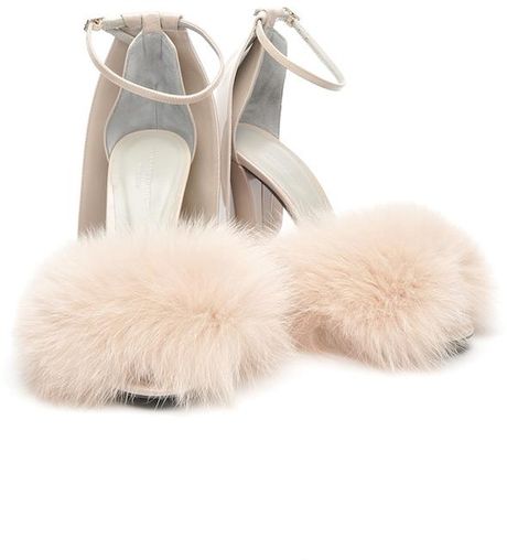 Alexander Wang Simona Fur Sandal in Silver | Lyst