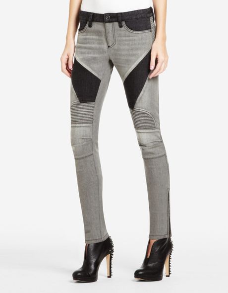Bcbgmaxazria Jada Black Denim Pants in Black (black shades) - Lyst