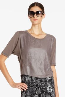 BCBGMAXAZRIA Lars Sateen and Knit Top - Lyst