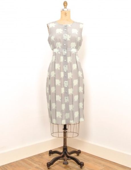 Charlotte Taylor Shirt Dress With Elephants By in Purple (elephant) - Lyst