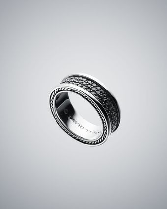 David Yurman 8.5mm Black Diamond Pave Ring - Lyst