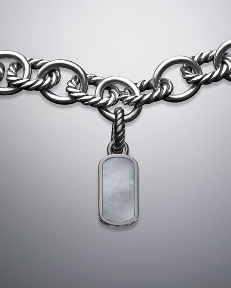 David Yurman Tag Charm, Mother Of Pearl in Silver - Lyst