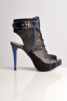 Eudon Choi Black Amp Blue Lace Up Military Shoe Boot By - Lyst