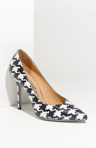 Ferragamo Houndstooth Printed Genuine Python Pump - Lyst