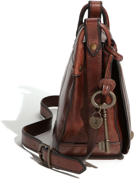 Fossil Leather Crossbody Bag in Brown | Lyst