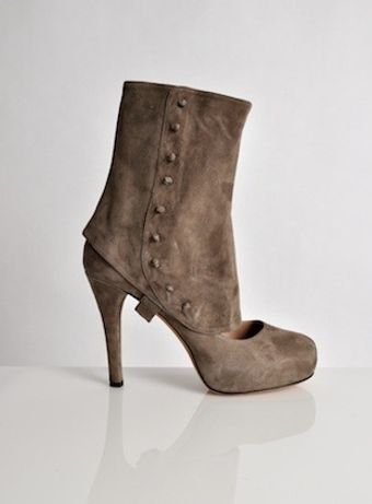  Taupe Military Court Shoes By Kinder Aggugini 