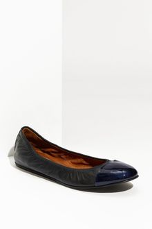 Lanvin Cap Toe Ballerina Flat - Lyst