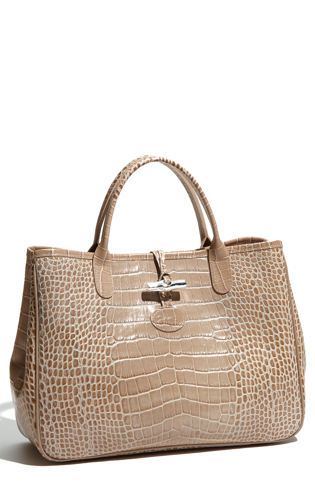 longchamp beige leather bag