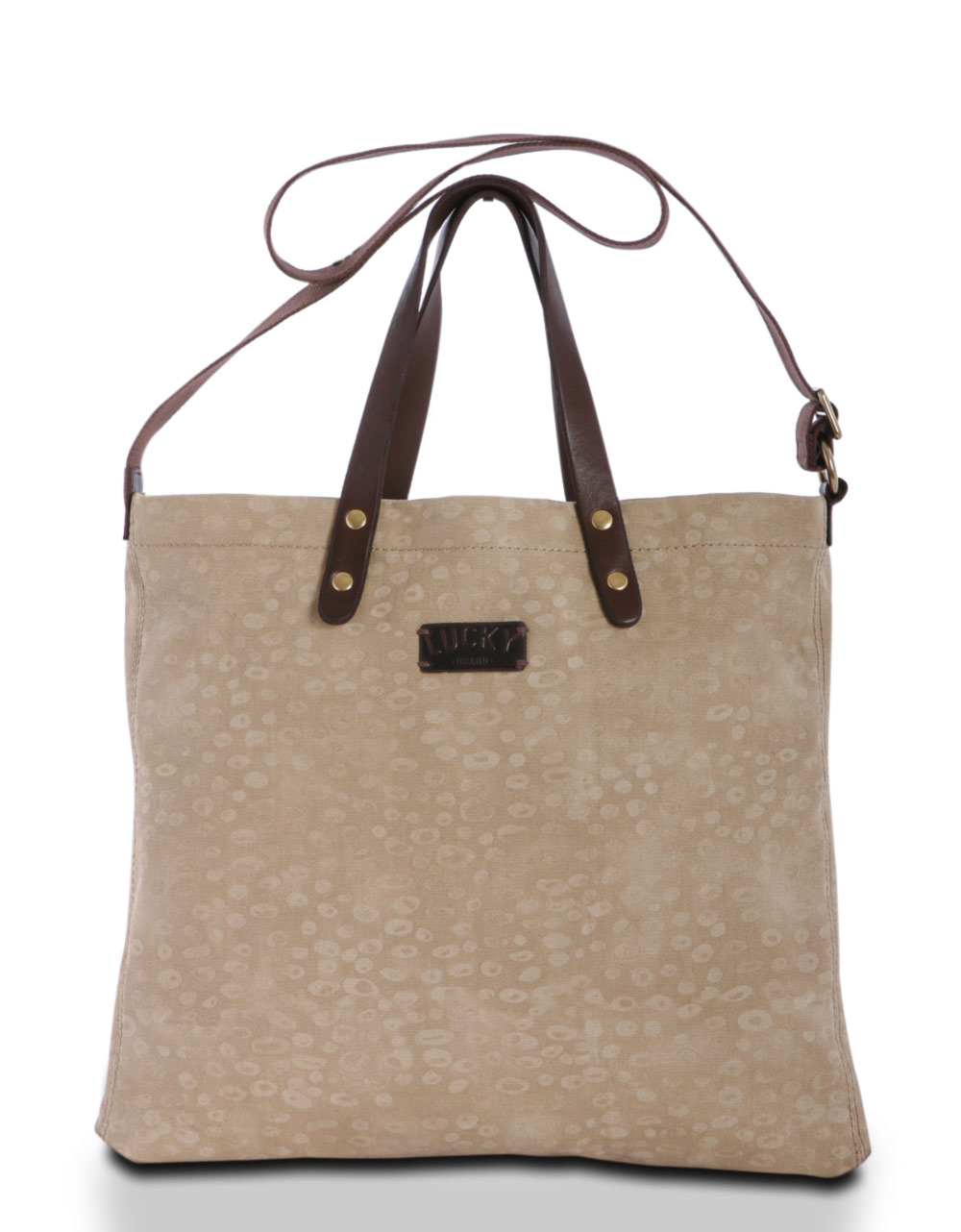 Lucky Brand Silverlake Canvas Convertible Tote Bag in Beige (leoprd mul) | Lyst