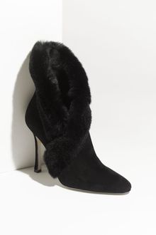 Manolo Blahnik Nesta Genuine Rabbit Fur Trim Bootie - Lyst